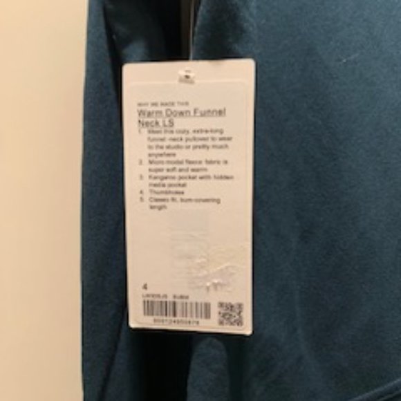 Lululemon Warm Down Funnel Neck LS Sweatshirt - Picture 6 of 7